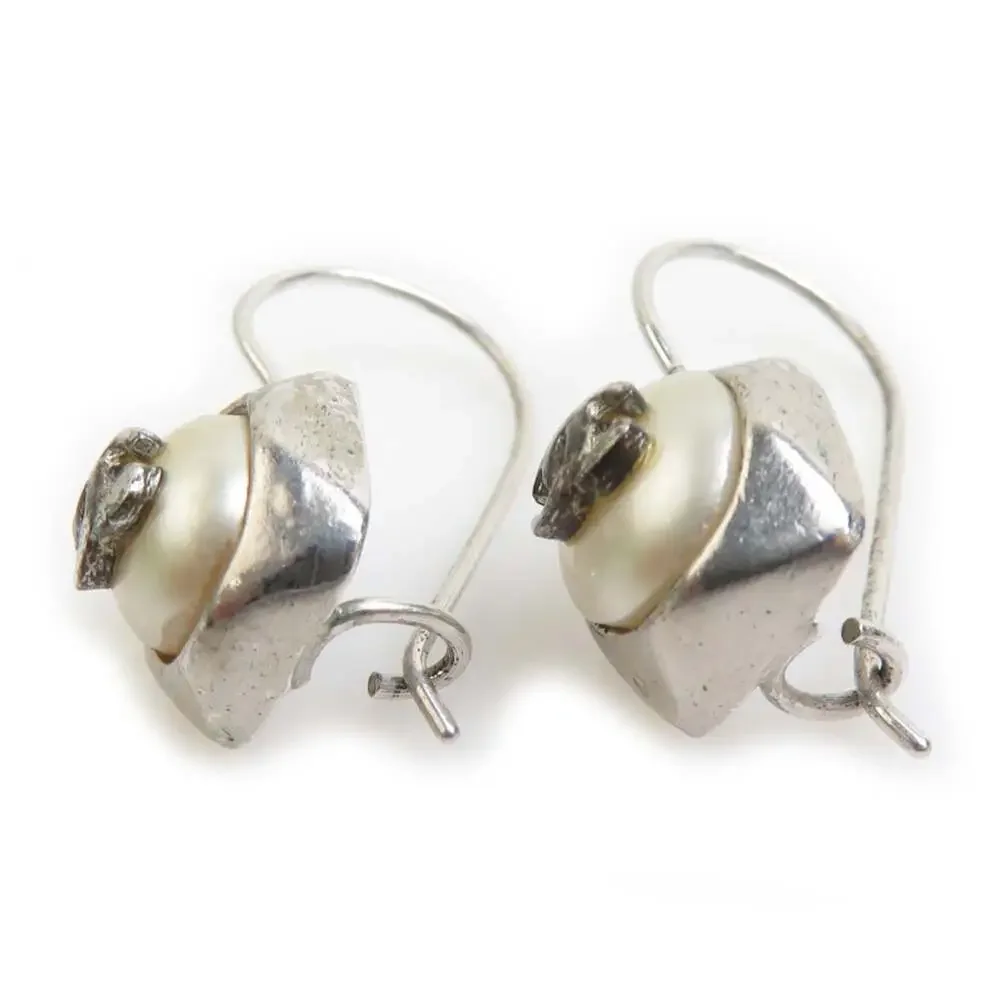 Chanel Cc Logo Earrings Silver-Tone #250197C53B